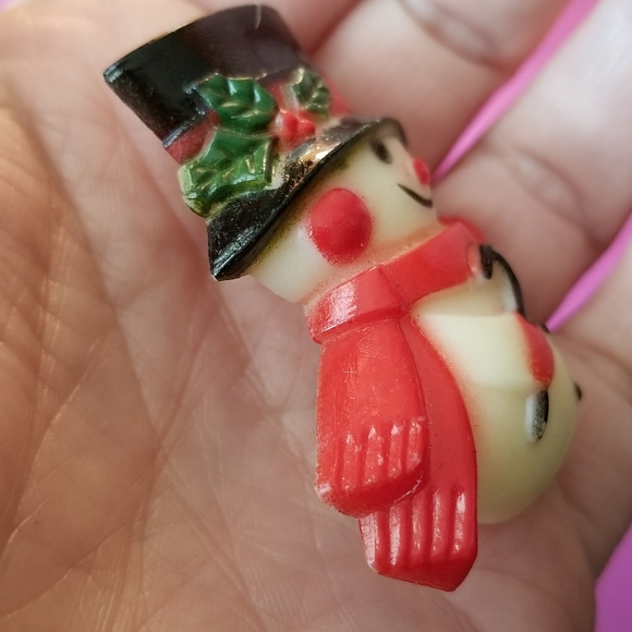 Vintage Snowman brooch pin frosty Christmas holiday festive - Picture 4 of 8